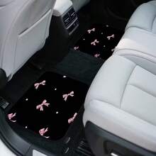 1pc/4pcs Car Floor Mats, Car Trunk Mat, Car Trunk Protector Mat, Pink Bow Polka Dot Pattern, Suitable For Sedans Or Crossover Vehicles, Easy Maintenance And Gift Idea, Also Fit For Off-Road Vehicles And Styles, Car Interior Upgrade, Decorative Floor Mats, Fashionable Car Mats, Durable Car Mats, Easy Clean Mats, All-Weather Mats, Off-Road Users, Car Enthusiasts - Multicolor - View 8