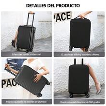 YC-HOGAR Equipaje de mano de 20 pulgadas, maleta rígida, ruedas giratorias ligeras, ABS resistente, equipaje de mano compacto para viajes de fin de semana, hombres y mujeres negro y plateado - Negro - Ver 8