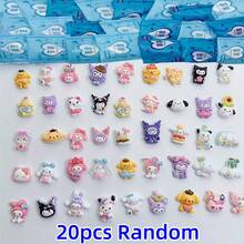 50pcs Sanrio Cartoon Tri-Angle Family Series, Including Hello Kitty, Kulomi, My Melody, Pompompurin And Cinnamoroll Cute Mini Character Charms, Suitable For Resin DIY, Glue Box, Jewelry Making Accessories