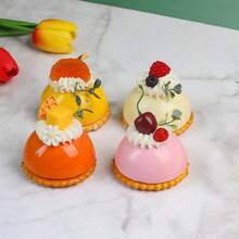 4pcs Artificial Chocolate Cake Model, Home Decor Food Display Prop, Sweet Treat Simulation, Wedding Dessert Table, Fridge Magnet Gifts Birthday Graduation - Multicolor - View 16