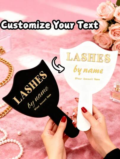 Espejo personalizado para artista de pestañas, espejo de mano 3D personalizado para redes sociales, espejo de maquillaje personalizado, decoración de habitación personalizada para pestañas, regalo personalizado con nombre, espejo de mano portátil, espejo de mano para redes sociales, regalo ideal para madre, tía, abuela, hija, sobrina, hermana, amiga, novia, esposa, novia, dama de honor, madrina, mamá, suegra, compañera de trabajo, regalo navideño