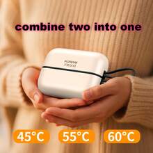 Winter USB Rechargeable Magnetic Detachable Hand Warmer, 2-In-1 Mini Portable, Flame Retardant Material, Display Battery Level & Gear, Single Unit With 3000mAh Battery, Super Long Lasting - Black - View 5