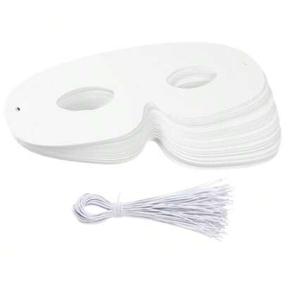 120pcs White Paper Eye Masks DIY Blank Plain Masquerade Masks To Decorate For Costume Party Crafts
