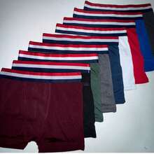 Set Of 5 Men's Plain Microfiber Boxer Briefs - Nhiều màu - Xem 3