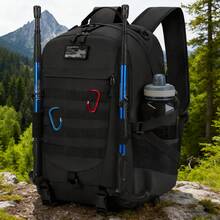 40L Tactical Backpack, Multi-Functional Military Hiking Camping Backpack, Waterproof, With 2 Side Water Bottle Pockets, Hunting Mountaineering Backpack, MOLLE System