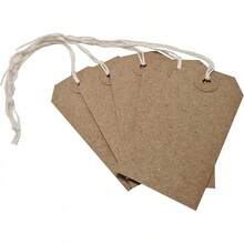 Swift Strung Tags Brown Reinforced Card Clothing Parcel Label String Hanging Gift Swing Tickets Kraft Hang Price Labelling 108mm X 54mm (Pack Of 100) - 100 - Xem 6