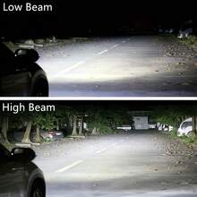 4颗H7 LED大灯灯泡 - 6000K白色，12颗SMD 3030 LED芯片，55W远近光雾灯，12V-24V通用，适用于轿车、卡车、SUV、摩托车，无需电池，安装简便，车辆照明升级，时尚金属外观，高性能照明