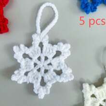 10 Pcs Hand-Crocheted Snowflake Pendants, Holiday Home Decor Party Supplies, Classic Handmade Fabric Snowflake Wedding Decorations, Handmade Pendants, New Year's Holiday Gifts, Home Decor, Small Snowflake Fabric, White Snowflakes, Beautiful Gifts And Jewelry, No Batteries Or Power Required