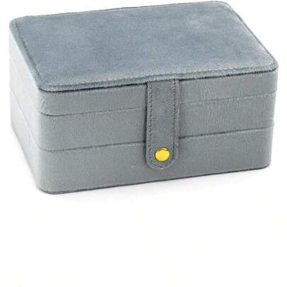 KOOAAICCHI Small Jewelry Box Travel Jewelry Organizer Portable Jewelry Boxes For Women Girls Gift Double Layers PU Leather Jewelry Holder For Rings Earrings NecklacesVelvet Blue