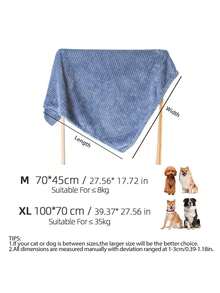 PETSIN 1 件珊瑚绒宠物毯，狗/猫柔软毛绒盖毯，空调被，轻便、透气、舒适，适合中小型犬和猫 - 彩色 - 查看 4