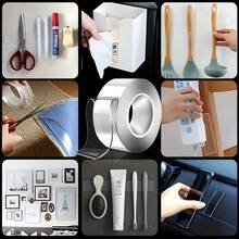 10m Ultra-Strong Nano Double-Sided Tape, Thick, Transparent, And Residue-Free, Suitable For Waterproof Bonding On Plastic, Wood, Glass, Stone, And Metal - Made Of PE Material, Acrylic, High Viscosity - Multicolor - View 8