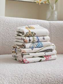 1件彩色蕾丝花卉刺绣亚麻抱枕套，家居装饰，适用于客厅、卧室、派对等各种场合，春夏款 - 彩色 - 查看 12