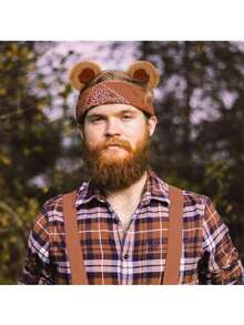 1个/2个可调节可爱棕熊耳朵发箍，熊耳朵发箍适合化妆舞会、宴会、化妆、洗脸、女士发饰、发箍、万圣节服装（由于光线和相机设置不同，可能存在轻微色差，如果您对此敏感，请勿购买） - 彩色 - 查看 5