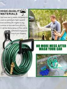 Heavy-Duty Garden Hose Bracket - Rust-Proof Wall-Mounted Storage Rack For Outdoor Gardens And Garages - Includes Screw Pack - Easy Installation And Space-Saving; Hose Organizer | Modern Garden Accessories | Durable Garden Equipment; Non-Marking Adhesive Transparent Wall Hooks, Strong Waterproof Wall Hooks, Drill-Free Self-Adhesive For Bathrooms, Kitchens, Bedrooms And Outdoors.