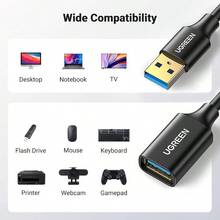 USB Extension Cable Type A 3.0 Extender Male To Female Cord High Speed Data Transfer Lead Compatible With Webcam Gamepad Keyboard Mouse Flash Drive Hard Drives Oculus VR  2M - 2Meters - View 4