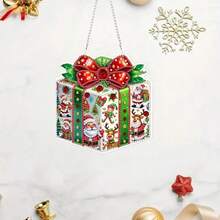 Kit de pintura de diamantes como regalo de Navidad, juego de artesanía de mosaico de diamantes acrílico (PMMA) con tema navideño asimétrico, adecuado para decoración de pared, puerta y jardín del hogar, manualidades DIY para decoración de fiesta navideña, adornos de Navidad