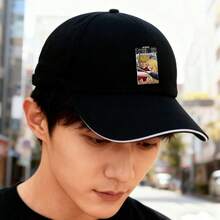 Space driver character included, black cut-safe cap, fashion item low cap sports duck cap large head around low cap ball cap visual small head around breathable unisex baseball cap snapback cap Duckville cap Baseball cap snapback graphic print fashionable retro - ブラック - チェックする 3