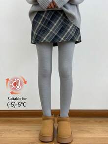 Women's Cozy Warm Tights, Grey Long Tights, Business And Work Use Cold-Resistant Thermal Tights, Thick Pantyhose