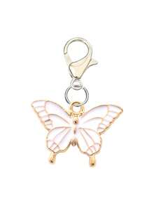 男女通用闪亮仿樱桃钥匙扣（1 件），时尚 3D 金属樱花蝴蝶吊坠，包包挂饰，个性化钥匙扣，花卉伴娘礼物，生日礼物，情人节礼物，新年礼物，周年纪念礼物，圣诞礼物。 - 彩色 - 查看 7