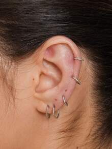 4 piezas Anillos para la nariz elegantes y sexys de 16G - Acero inoxidable hipoalergénico, con acentos de circonita cúbica para uso diario y fiestas - Juego de cuatro piezas - Ver 6