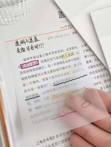 50张/包 透明便签纸，粘性好，可移除，简约备忘录（有大、中、小三种尺寸可选），优雅仙女风格，可爱高品质，适合学生，休闲返校季备忘录 - 多色1 - 查看 2