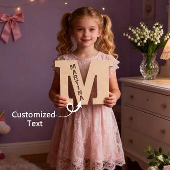 1pc Customized Wooden Name Plate, Personalized Name, 26 Alphabet Options, Fashionable Wall/Door Decor, Home Decor, Unique Thanksgiving, Christmas, Party, Children's Day, Birthday Gift, Customized Gift, Personalized Gift