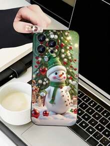 Funda navideña para phone 17 Pro Max (1 unidad). Diseño de muñeco de nieve, muy popular. Resistente a golpes, con protección para la pantalla y la cámara. Acabado mate, sencilla y ligera. Compatible con phone 17/17 Air/17 Pro/17 Pro Max, 16/16 Plus/16 Pro Max, 15, 14, 13, 12 y 11. También compatible con las series S22, S23, S24 y S25 Plus Ultra. Ideal para Pascua, Halloween, cumpleaños, para tu pareja, amigos o para ti mismo. - Negro - Ver 2