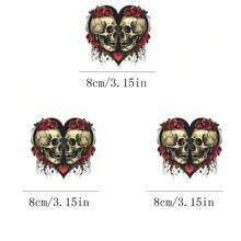1张/2张/3张怪兽爱心热转印贴纸 - 混色乙烯基热压贴花，适用于T恤、牛仔裤、口罩、背包 - DIY季节性装饰、家居装饰、节日服装定制，易于粘贴，经久耐用