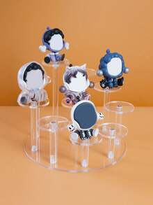 1 pieza Estantería de exhibición acrílica multifuncional, estantería de almacenamiento de escritorio de material acrílico transparente para joyería, coleccionables, maquillaje y figuras - transparente - Ver 5