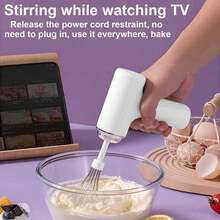 Multi-Functional Wireless Handheld Electric Mixer, Electric Egg Beater, Milk Frother, Home Baking Cake Cream Mixer, 2 Blender Heads, 3 Speed Settings, Powerful Power Easy To Clean,Stainless Steel Mixer, Kitchen Appliances Tools - Multicolor - View 2