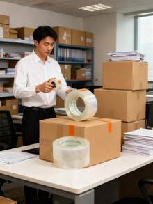 6/10/12 Rolls Per Pack, Clear Packing Tape, Extra Long & Thick Large Roll, Multi-Functional For Express Packing, Logistics Shipping, Home Sealing, Carton Closure - Multicolor - View 7