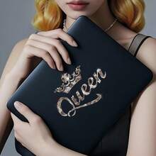 1入組銀色皇冠女王汽車貼紙,仿鑽石閃爍時尚防水塑膠貼紙,適用於汽車、筆記本電腦、水杯、窗戶 - 銀色 - 查看 8