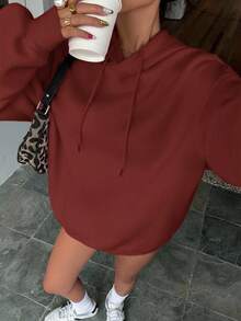 保暖女式連帽運動衫，加絨棉質女士上衣，動漫風格卡通櫻花貓咪圖案衛衣，舒適設計街頭風百搭服飾，獨特個性藝術作品，適合秋冬季穿著的哥特暗黑及學院風寬鬆休閒上衣，男女通用成人服裝，柔軟透氣長袖外套，capuche，felpea in sudnoaders mujer，vestiti，winter，polar mujer，forro polar，capucha， - 銹紅- - 查看 2