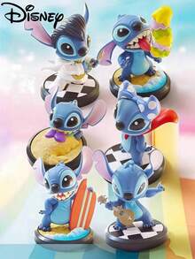 1pc Random Blue Stitch PVC Figure, Collectible Vinyl Toy, Creative Gift For Adults, Cartoon Fans, 14+ Birthday & Holiday Gift, Car/Room Decor, Collector & Display Model (Note: Handmade, Slight Color Bleeding Or Minor Flaws Are Normal!), Christmas Gift Home Decor Ornaments Home Miniature Things - Multicolor - View 7