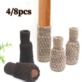 4/8pcs Thickened Fabric Silent Chair Leg Covers, Non-Slip Table And Chair Leg Pads, Wear-Resistant Table And Stool Leg Protectors