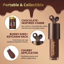 lakerain Brazilian Bunny Lip Gloss, Chocolate Color, Moisturizing, Shiny, Sparkling, Plumping Lip Tint, Mirror Finish Lip Gloss, Makeup - Màu nâu Sô-cô-la - Xem 4