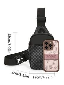 TIANDINGYU Classic Fashion Men PU Chest Bag Mini Coin Purse Key Eyeglasses Phone Storage Bag, Casual Street Commuter Pouch - Black - View 6