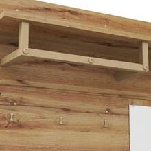 Wardrobe Set, Compact Wardrobe, Hallway Wardrobe With Mirror And Upholstered Cushions, Hallway Cabinet, Living Room Wall Unit, Shelf, Hallway And Entrance Hall Wardrobe Panels, Shoe Cabinet - Black - View 10