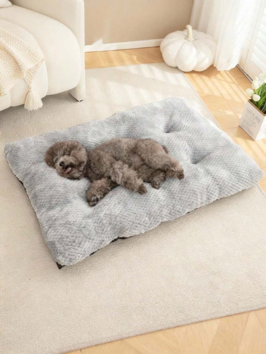 PETSIN 1 Stück weiches, bequemes und rutschfestes Haustierbett für den Innenbereich, geeignet für kleine, mittlere und große Katzen/Hunde im Winter, waschbar