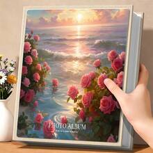 1本6英寸200页可插入式书架相册，学生卡片簿，情人节礼物，情人节家居装饰，求婚布置，婚房装饰，婚礼装饰，美容室装饰，家居装饰