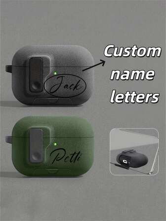 [カスタマイズ]イニシャル文字 カスタマイズ ロックバックル グリッター イヤホンケース イヤホンDIYケース 1 2 3 4 Pro 2 Pro 3対応 ラグジュアリーカバー 誕生日プレゼント、クリスマスギフト、ハロウィーンギフトに最適