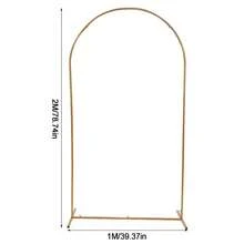6.6FT Wedding Arch Door Backdrop Stand Flower Display Frame Backdrop Metal Rack - Gold - View 3