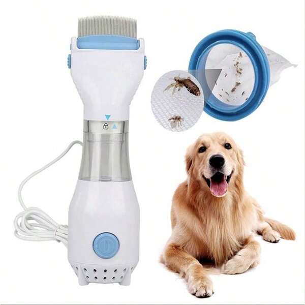 Electric Lice Vacuum Comb For Hair Treatment And Removal, Eletric Dog Tick Remover Fit For Dog, Cat And Pets, Hair G...