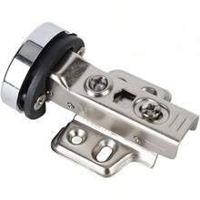 Paquete de 2 Bisagras de Puerta de Vidrio, Bisagra Amortiguadora de Cierre Suave de Acero Inoxidable para Puerta de Vidrio de Gabinete (Brazo Recto, Superposición Completa 18 mm) - Media superposición de curvatura media de 9 mm - Ver 7