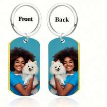 Chaveiro personalizado com imagem e texto, dupla face, chaveiros personalizados com gravação de foto, presentes para mulheres, namorado, volta às aulas, guia de roupas para festas, estilos retrô, chaveiros e acessórios personalizados, conforto fácil, durável, colorido, fofo, adorável, engraçado, kawaii, Y2K, elegante, unissex, casual, personalizado, único, personalizado, presentes ideais para ele, presentes ideais para ela, namorado, namorada, família, amigos