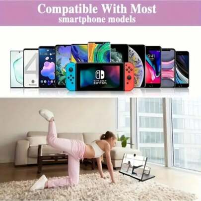 Suport de telefon cu lupă de ecran, pliabil și portabil pentru imagini de înaltă definiție, vizualizare acasă, ușor de transformat telefonul în tabletă, design hands-free, protecție pentru ochi, suport pentru telefon, suport pentru telefon