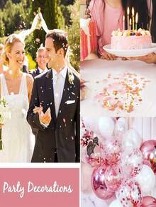 1000/2000pcs Pink Sequin Dots, Light Pink Confetti, Soft Pink And Rose Gold Metallic Paper Flakes, Suitable For Weddings, Birthdays, Parties, Balloon Filling, Table Decor, Party Decorations - Multicolor - View 7