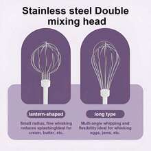 多功能无线手持电动美发造型搅拌器，配有 2 个搅拌头，3 档速度设置，强劲马达，易于清洁 - 彩色 - 查看 10