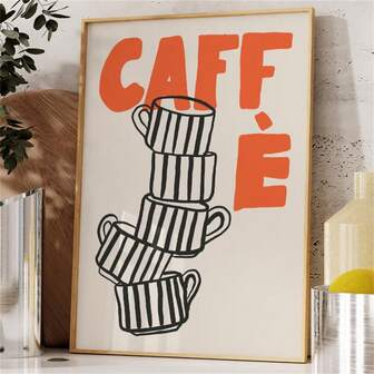 1 st retro kaffeposter, modern kökskonst, italienskt kaffetryck, köksinredning, estetisk lägenhetsväggkonst, kaffebardekor, espressoposters kanvasmålning väggkonst rum heminredning orammade