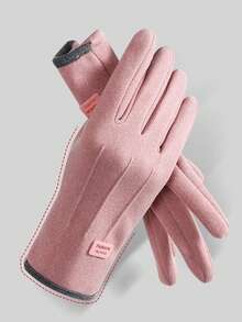 Women's Thick Thermal Lined Touchscreen Gloves, Windproof And Warm For Outdoor Cycling In Winter - Multicolor - View 6